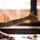 Black woman at work offering a handshake